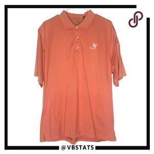 Kapalua Men's Cotton Collared Short Sleeve Golf Polo Shirt Coral Size Large